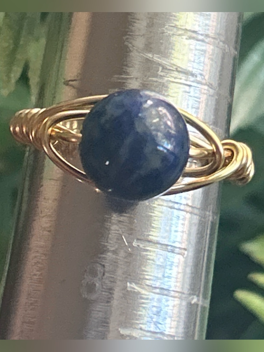 💍 Handcrafted Lapis Lazuli Wire Wrapped Crystal Ring size 7.25